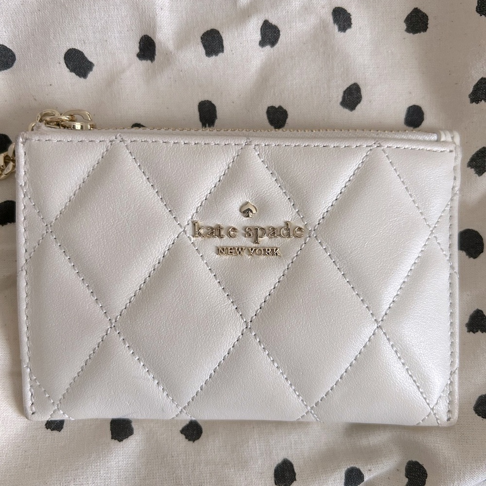 Kate Spade Quilted White Card Holder